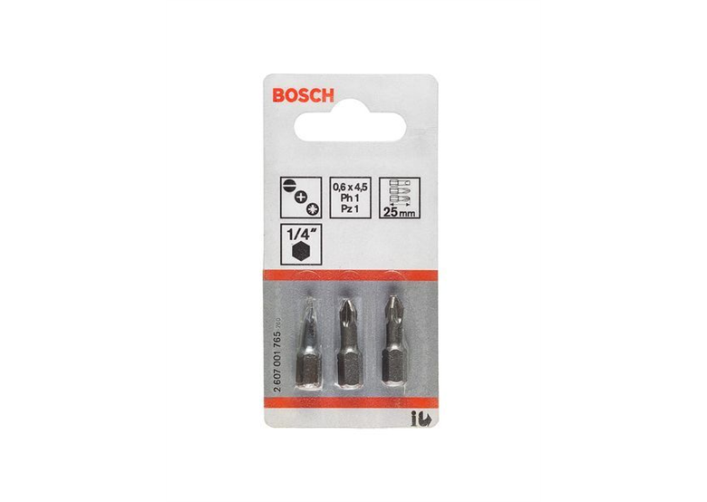 Kit d'embouts 3 pièces Extra Hart (PZ) PZ1, PZ2, PZ3, 25 mm Bosch 2607001753