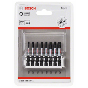 Set de 8 Embouts de vissage courts Impact Control Bosch 2608522329