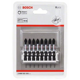 Set de 8 Embouts de vissage courts Impact Control Bosch 2608522331