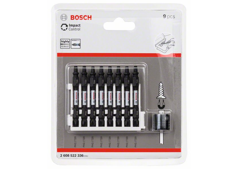 Set de 9 Embouts de vissage courts Impact Control Bosch 2608522336