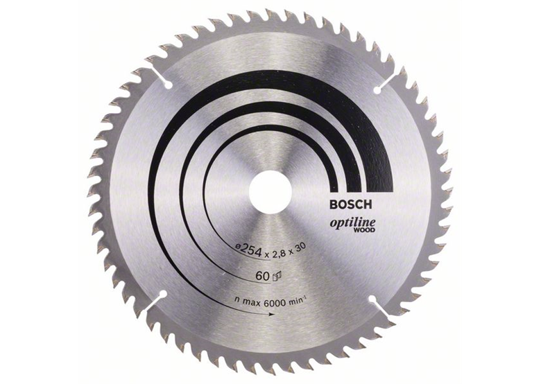 Lame de scie circulaire Optiline Wood 254x30mm T60 Bosch 2608640444