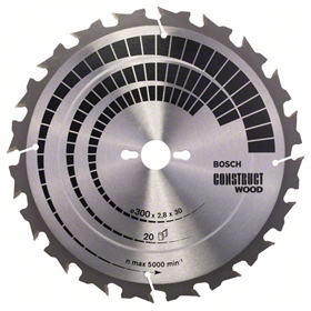 Lame de scie circulaire Construct Wood 300x30mm T20 Bosch 2608640700