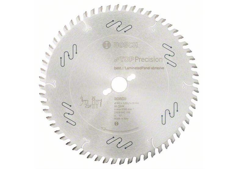 Lame de scie circulaire Top Precision Best for Laminated Panel Abrasive 303x30mm T60 Bosch 2608642106