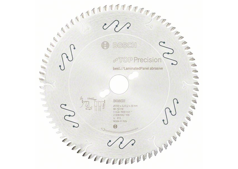 Lame de scie circulaire Top Precision Best for Laminated Panel Abrasive 250x30mm T80 Bosch 2608642109