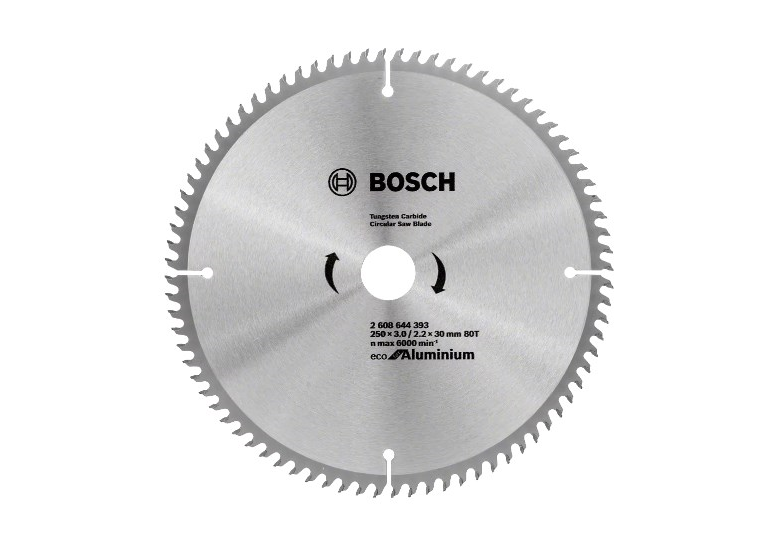 Lame pour l'aluminium ECO 250x30mm T80 Bosch 2608644393