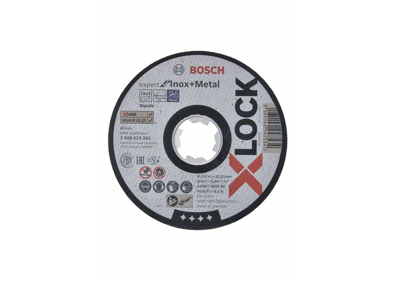 Disque de corindon X-Lock 115x22,23x1mm Bosch Expert for Inox