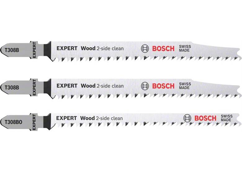 Lot de 3 lames de scie sauteuse T308B/BO Bosch EXPERT Wood 2-side clean