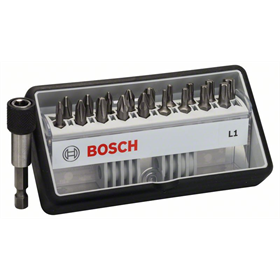 Embouts de vissage courts qualité extra-dure Robust Line, set de 18 pièces + 1 (L) Bosch Robust Line L Extra Hart