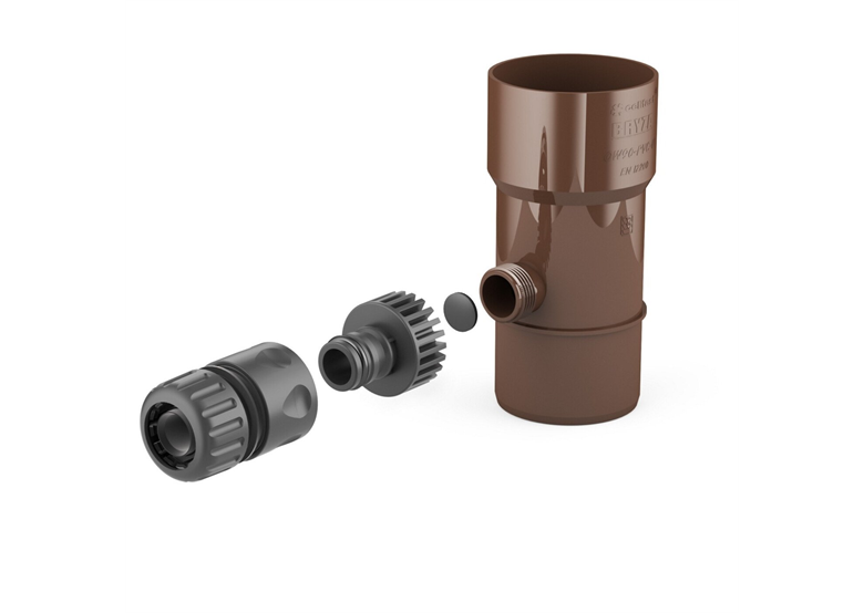 Collecteur d'eau de pluie pour gouttière 63mm marron Cellfast C 60-202