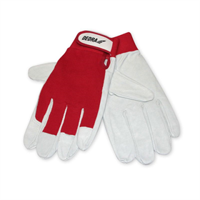 Gants de protection en cuir de porc pleine fleur, taille 9, rouge Dedra BH1010R09R