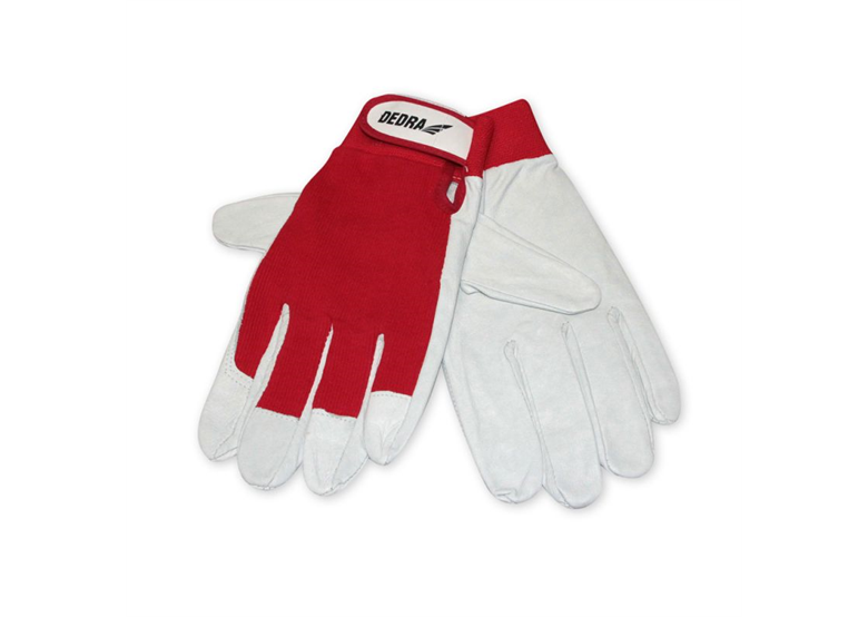 Gants de protection en cuir de porc pleine fleur, taille 9, rouge Dedra BH1010R09R