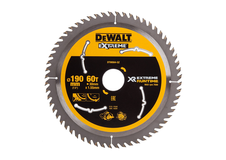 Lame de scie 190x30mm 60T DeWalt DT99564-QZ