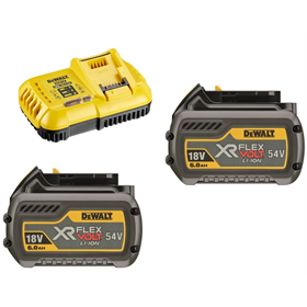 Kit de batteries 54/18V 2.0/6.0Ah et chargeur Flexvolt DeWalt FLEXVOLT DCB118T2