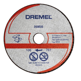 Disque de coupe pour métal et plastique 77x11.1mm, 3pcs. Dremel DSM510