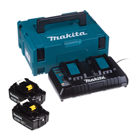 Pack 2 batteries 18V 6.0Ah avec chargeur Makita 198077-8