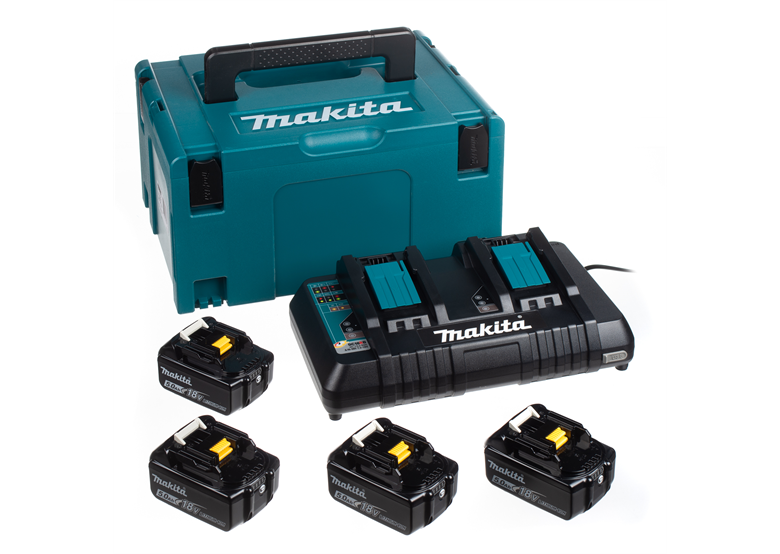 Batteries 18V 5,0Ah (x4) et chargeur Makita 9WZBGAA0