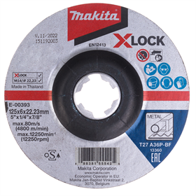 Disque à meuler 125mm X-Lock A36P Makita E-00393