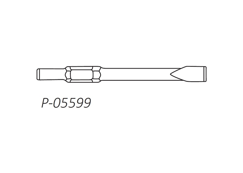 Burin plat 32 x 1000 mm pour marteau serie HM Makita p-05599