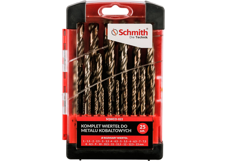 Jeu de forets à métaux cobalt 25pcs. Schmith SQWCO-022