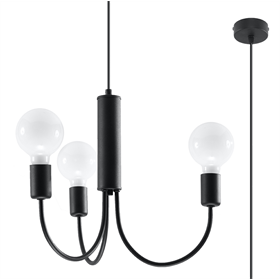 Lustre PICCOLO 3 noir Sollux Lighting Crimson