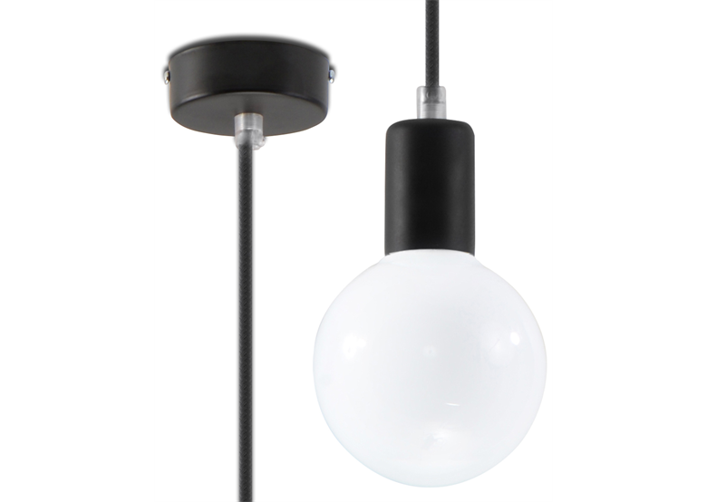 Suspension EDISON noir Sollux Lighting Nickel