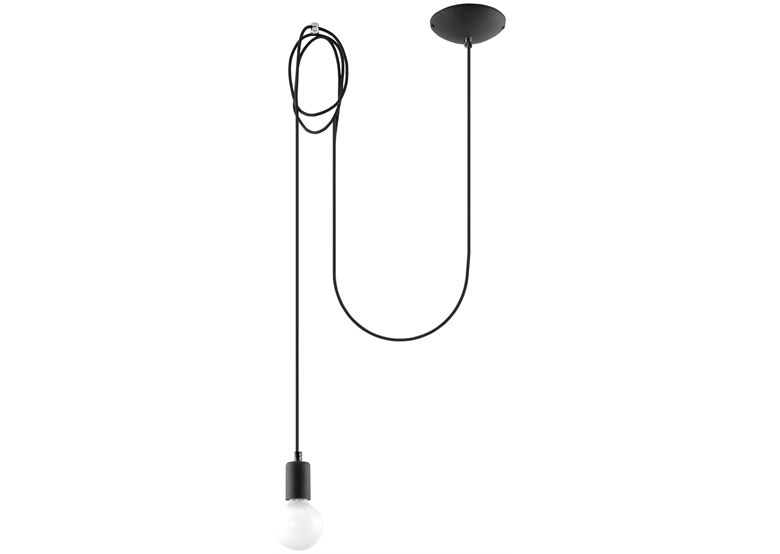 Suspension EDISON 1 noir Sollux Lighting Nickel