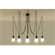 Lustre EDISON 5 noir Sollux Lighting Nickel