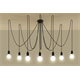 Lustre EDISON 7 noir Sollux Lighting Nickel