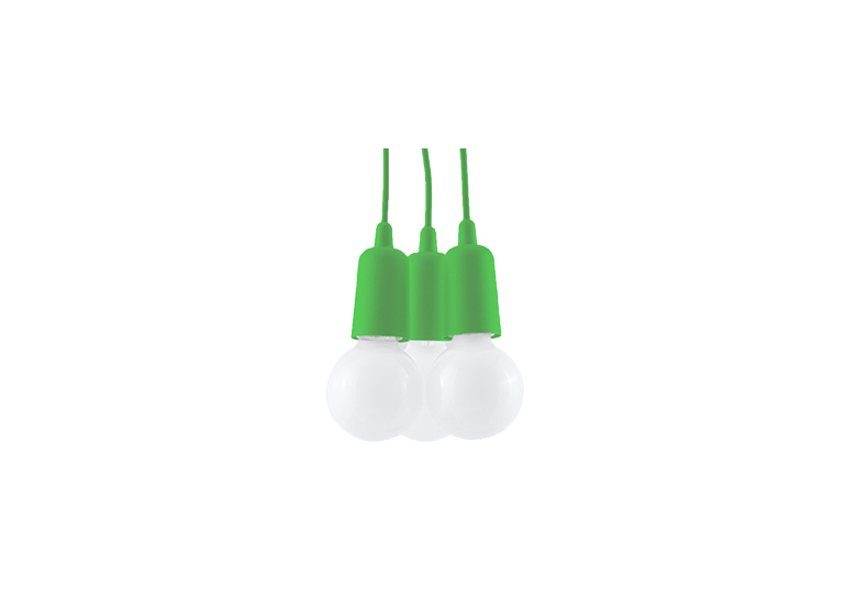 Suspension DIEGO 3 vert Sollux Lighting Nickel