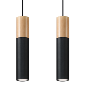 Suspension PABLO 2 noir Sollux Lighting Peach Puff