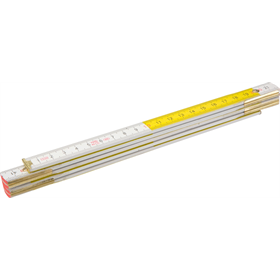 Mètre en bois pliable 2m, blanc-jaune Topex 26C006